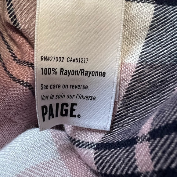 Paige Pink Plaid Button down shirt - Picture 7 of 13